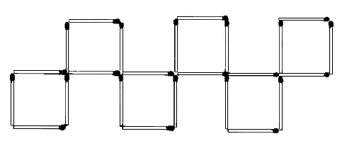 Головоломки, задачи, загадки, игры. Со спичками. Ответ на задание №34. Как при помощи 24 спичек выложить 6 квадратов?