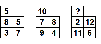 Тест на iq № 1. Вопрос №17. Каким числом следует заменить знак вопроса?