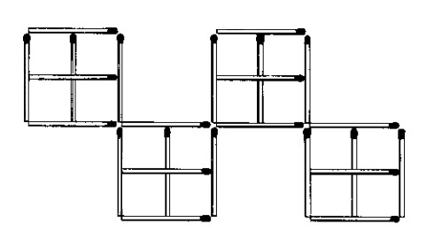 Головоломки, задачи, загадки, игры. Со спичками. Ответ на задание №39. Как при помощи 24 спичек выложить 20 квадратов?