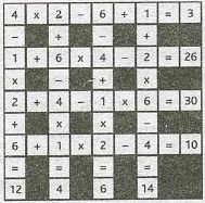 Загадки, логические задачи, головоломки. На тактическое мышление. Простые. Ответ на задание №7. Кроссворд уравнений.