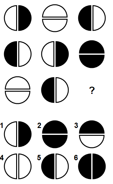 Тест на iq № 1. Вопрос №12. Выберите рисунок, который необходимо добавить вместо знака вопроса.