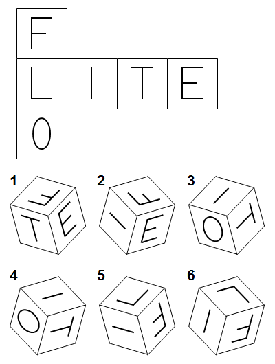 Тест на iq № 1. Вопрос №16. Какие два куба из шести являются правильными?