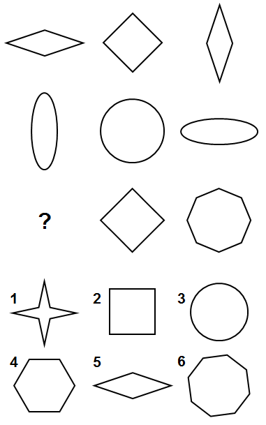 Тест на iq № 2. Вопрос №40. Выберите рисунок, который необходимо добавить вместо знака вопроса.