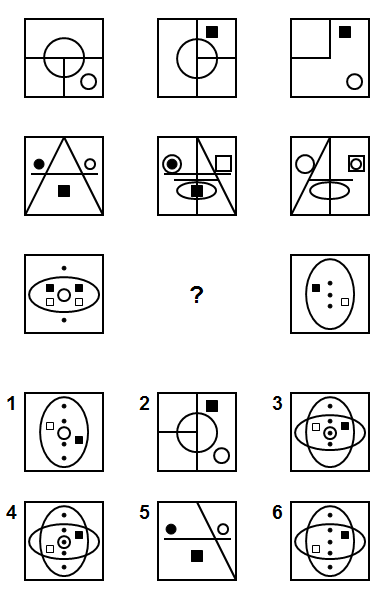 Тест на iq № 1. Вопрос №19. Выберите рисунок, который необходимо добавить вместо знака вопроса.